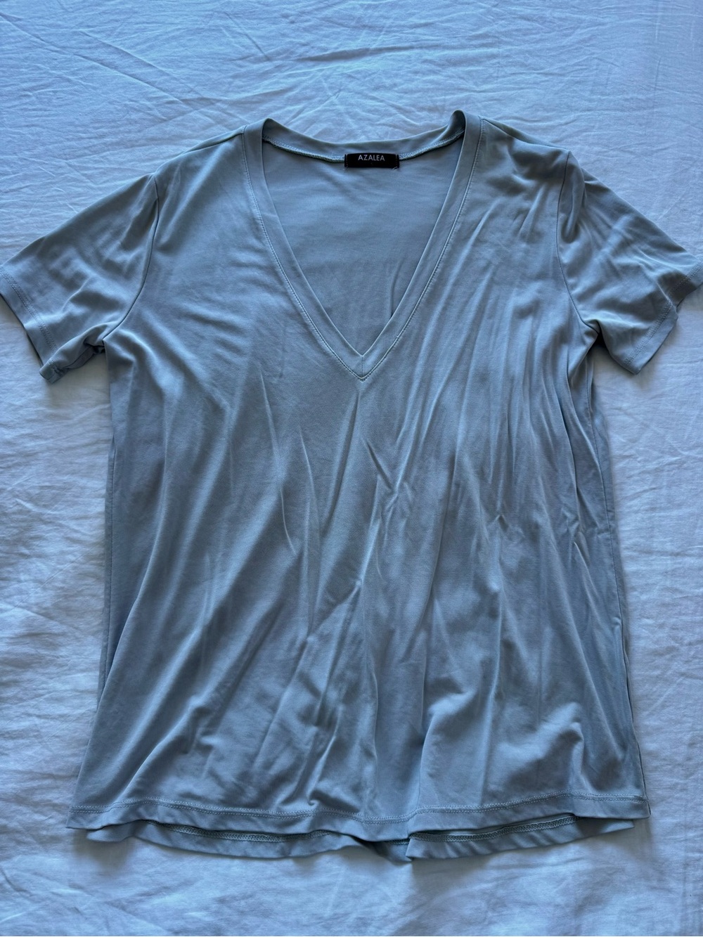 Azalea V-Neck Tee in Light Grey